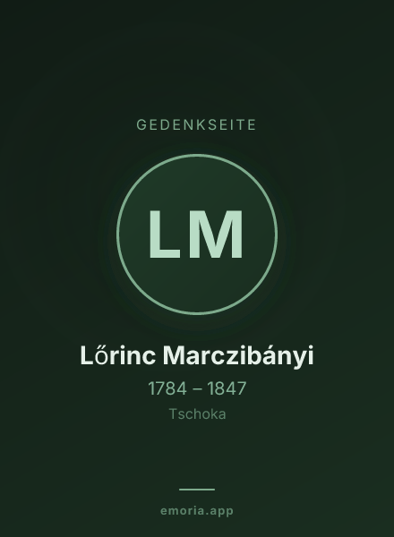 Gedenkportrait von Lőrinc Marczibányi