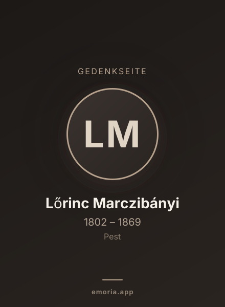 Gedenkportrait von Lőrinc Marczibányi
