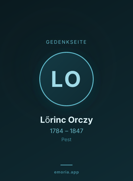 Gedenkportrait von Lőrinc Orczy
