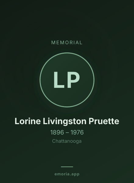 Memorial portrait of Lorine Livingston Pruette