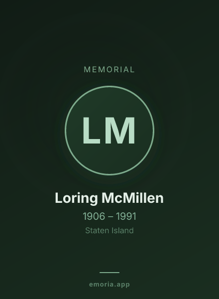 Memorial portrait of Loring McMillen