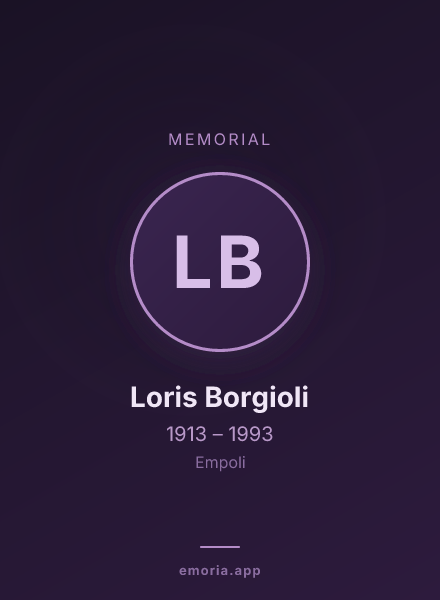 Memorial portrait of Loris Borgioli