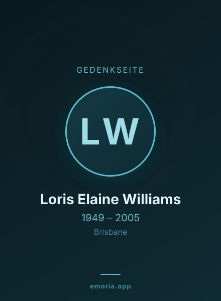 Gedenkportrait von Loris Elaine Williams