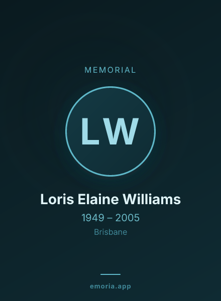 Memorial portrait of Loris Elaine Williams