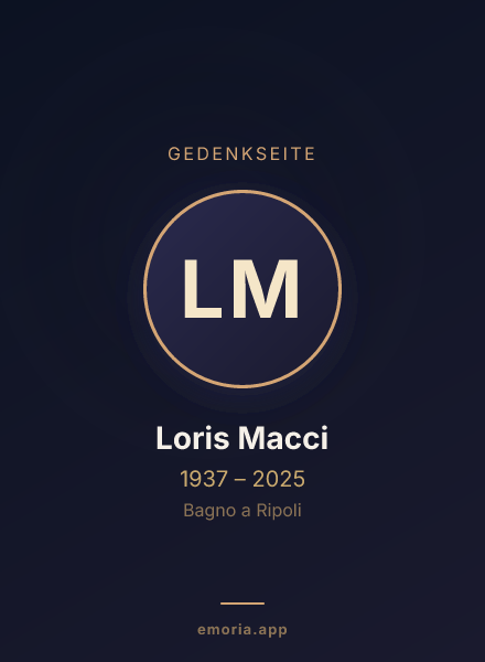 Gedenkportrait von Loris Macci