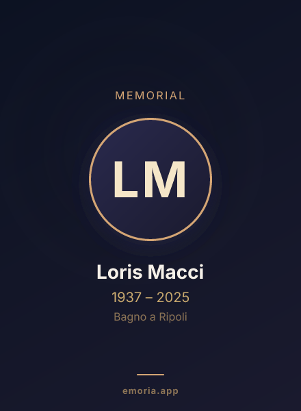 Memorial portrait of Loris Macci