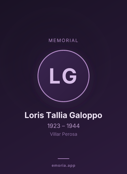 Memorial portrait of Loris Tallia Galoppo