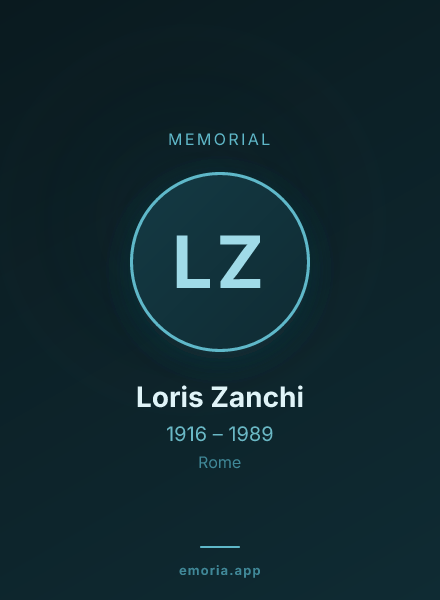 Memorial portrait of Loris Zanchi