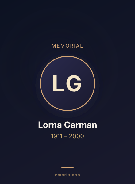 Memorial portrait of Lorna Garman