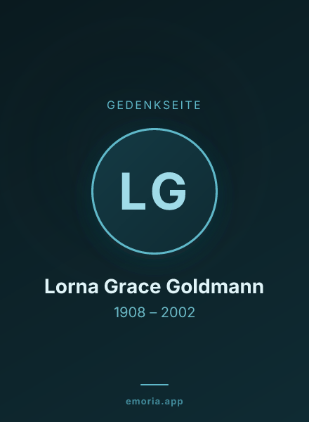 Gedenkportrait von Lorna Grace Goldmann