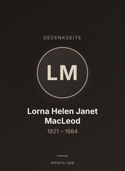Gedenkportrait von Lorna Helen Janet MacLeod