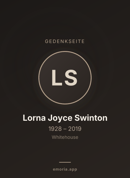 Gedenkportrait von Lorna Joyce Swinton