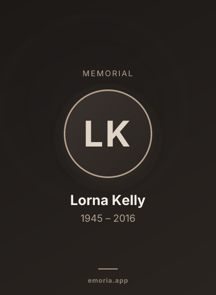 Memorial portrait of Lorna Kelly