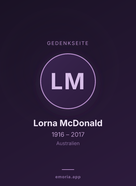 Gedenkportrait von Lorna McDonald