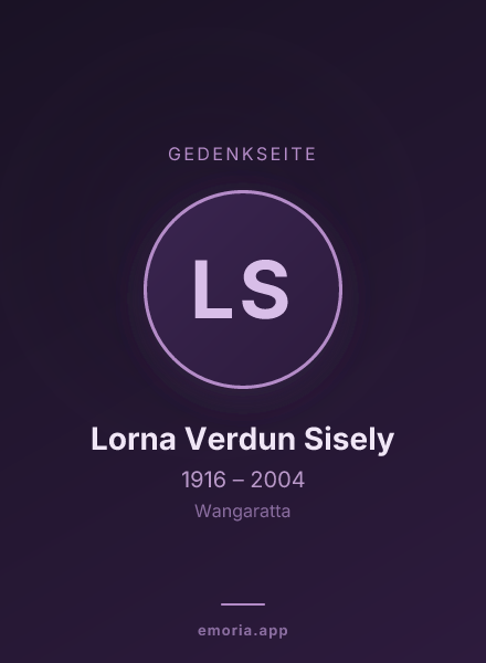 Gedenkportrait von Lorna Verdun Sisely