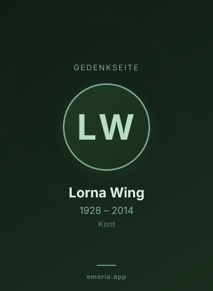 Gedenkportrait von Lorna Wing