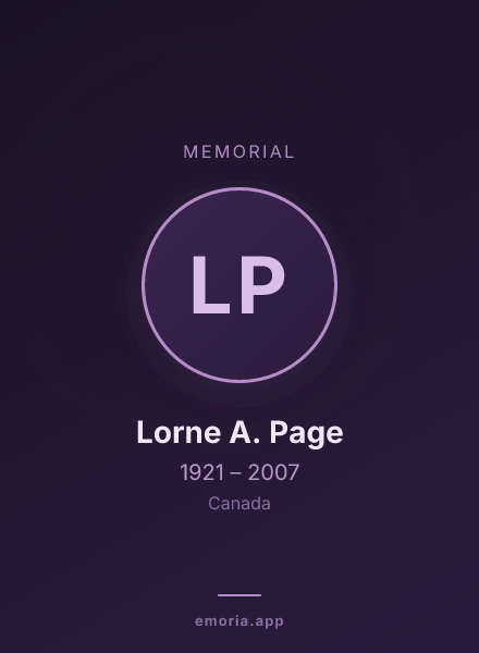 Memorial portrait of Lorne A. Page