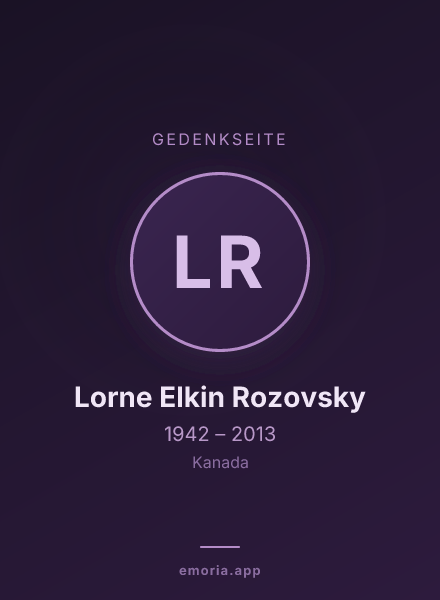 Gedenkportrait von Lorne Elkin Rozovsky