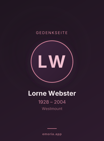Gedenkportrait von Lorne Webster