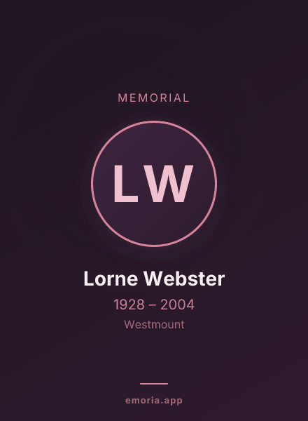 Memorial portrait of Lorne Webster