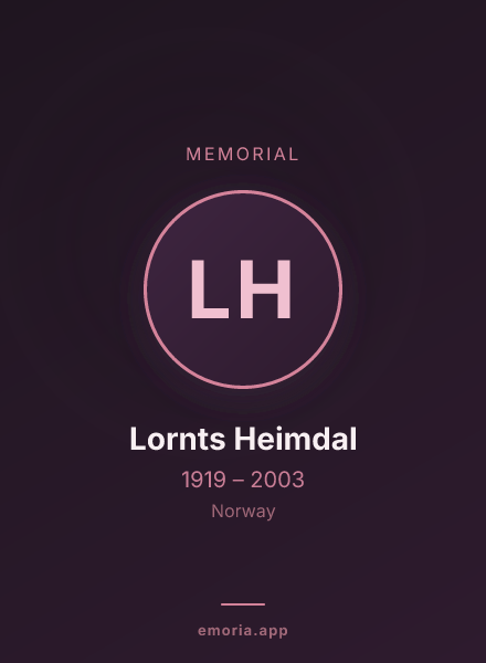 Memorial portrait of Lornts Heimdal