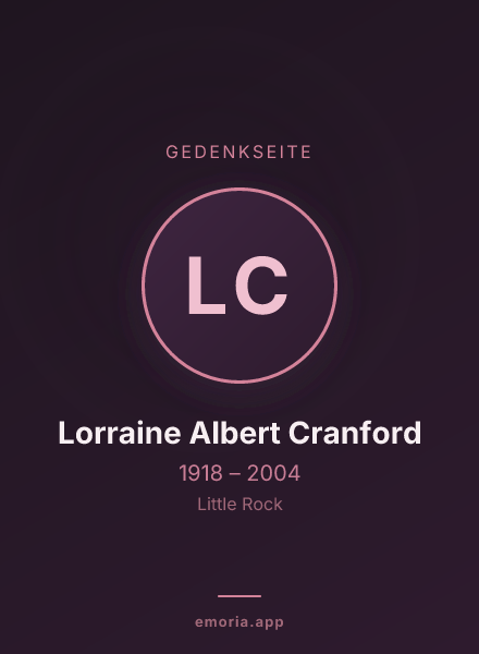 Gedenkportrait von Lorraine Albert Cranford
