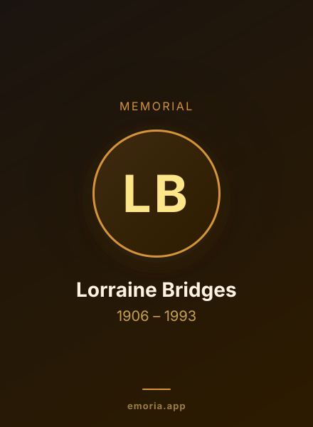 Memorial portrait of Lorraine Bridges