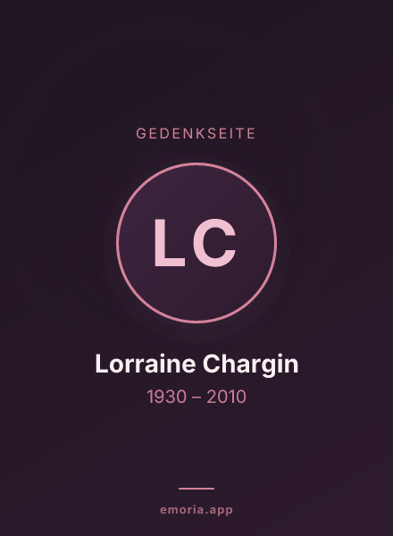 Gedenkportrait von Lorraine Chargin