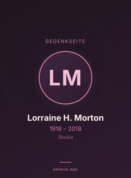 Gedenkportrait von Lorraine H. Morton