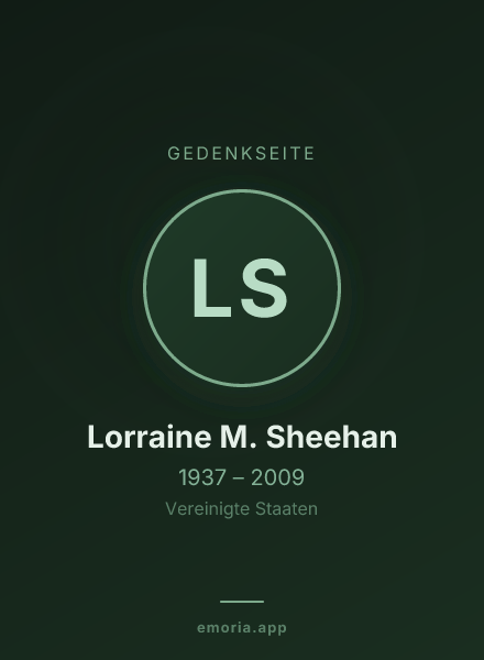 Gedenkportrait von Lorraine M. Sheehan