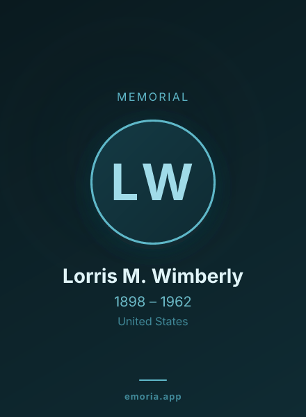 Memorial portrait of Lorris M. Wimberly