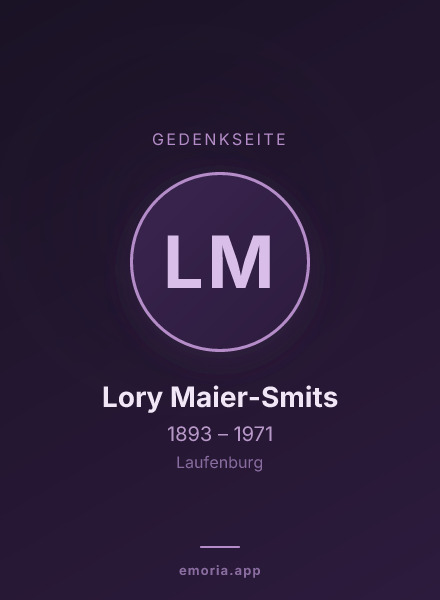 Gedenkportrait von Lory Maier-Smits