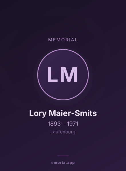 Memorial portrait of Lory Maier-Smits