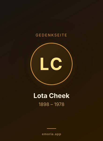 Gedenkportrait von Lota Cheek