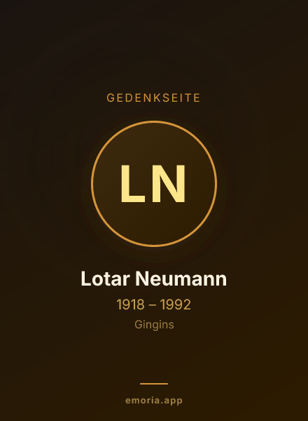 Gedenkportrait von Lotar Neumann