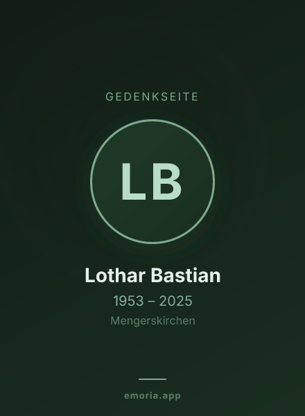 Gedenkportrait von Lothar Bastian