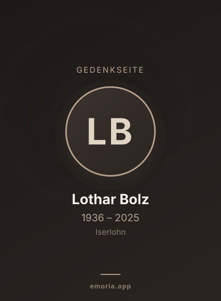 Gedenkportrait von Lothar Bolz