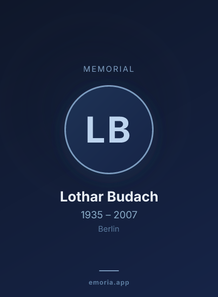 Memorial portrait of Lothar Budach