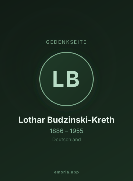 Gedenkportrait von Lothar Budzinski-Kreth