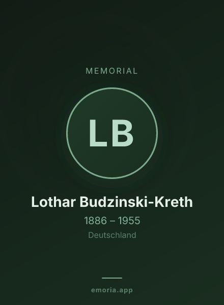 Memorial portrait of Lothar Budzinski-Kreth