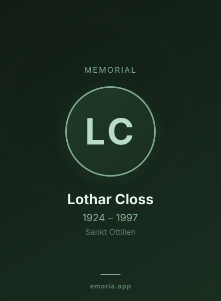 Memorial portrait of Lothar Closs