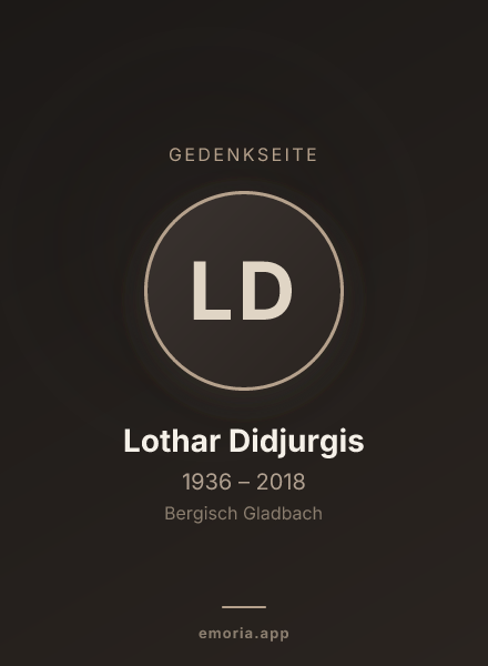 Gedenkportrait von Lothar Didjurgis