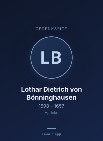 Gedenkportrait von Lothar Dietrich von Bönninghausen