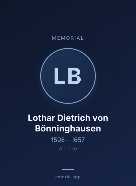 Memorial portrait of Lothar Dietrich von Bönninghausen