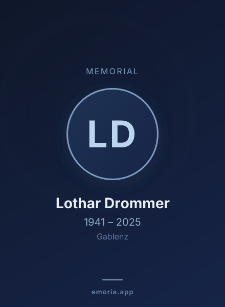 Memorial portrait of Lothar Drommer