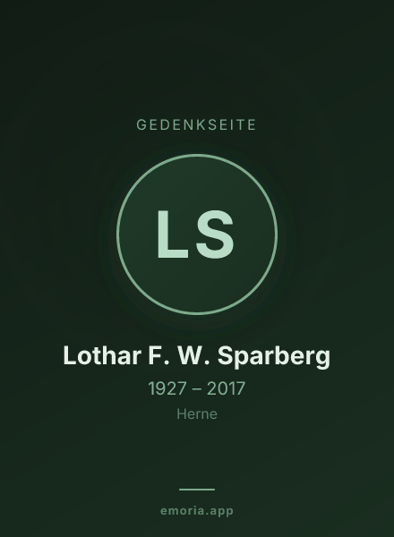 Gedenkportrait von Lothar F. W. Sparberg