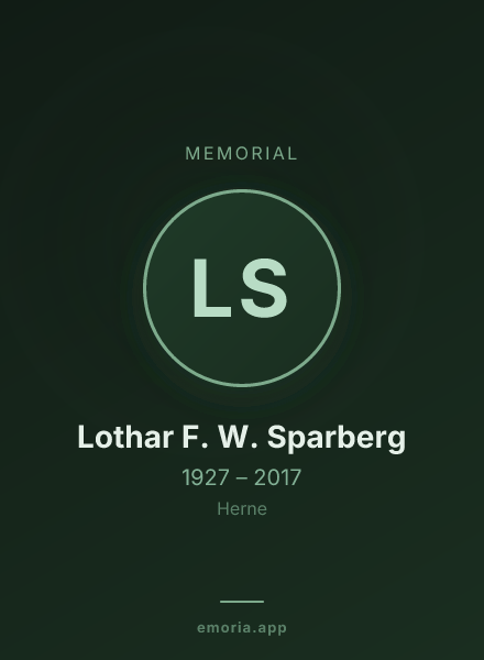 Memorial portrait of Lothar F. W. Sparberg