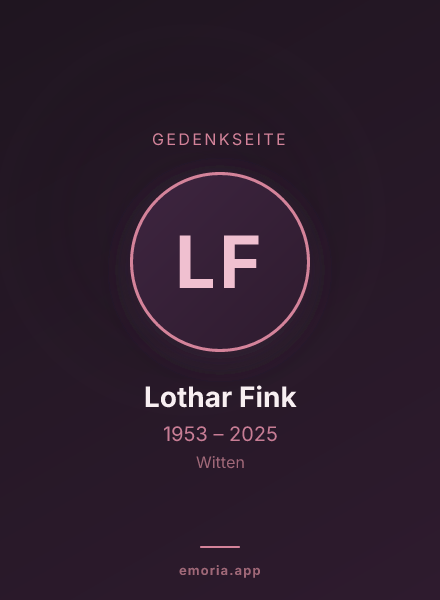 Gedenkportrait von Lothar Fink