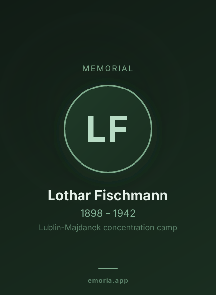 Memorial portrait of Lothar Fischmann
