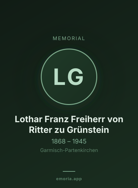Memorial portrait of Lothar Franz Freiherr von Ritter zu Grünstein